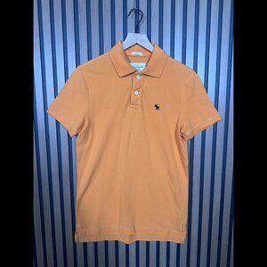 Abercrombie & Fitch Polo Shirt Medium Men Orange Heavyweight Short Sleeve Muscle